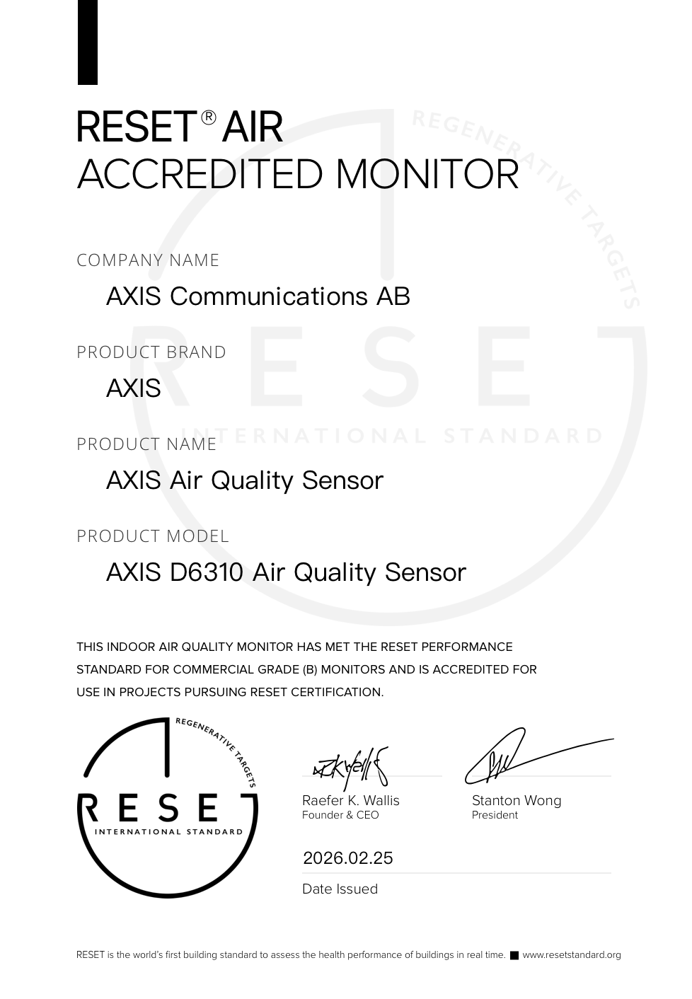RESET_certificate_AXIS_D6310 Air Quality Sensor